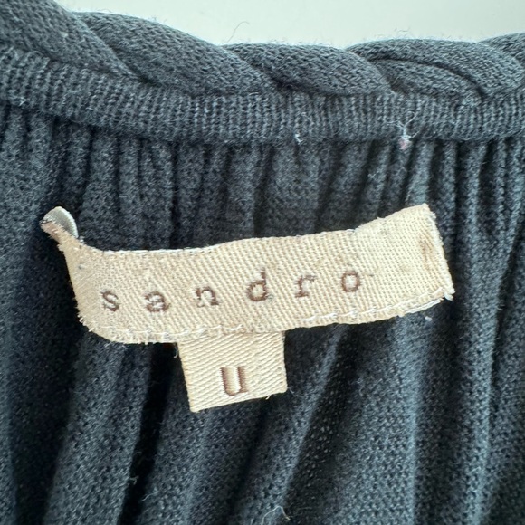 SANDRO Paris Silk Tent Dress with Braided Straps - Picture 6 of 7